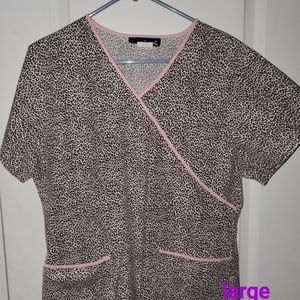 Brown & Pink scrub top size large